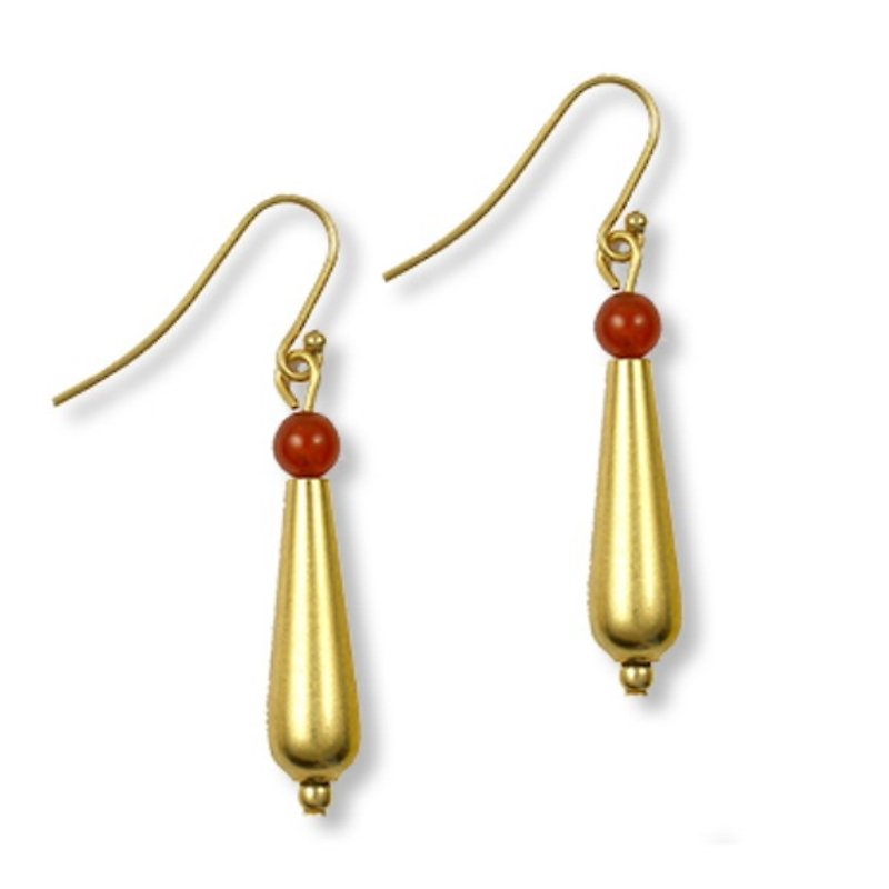 · Raindrop earrings agate - ต่างหู - โลหะ สีทอง