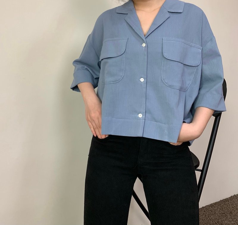 Pocket 3/4 sleeve blouse - Women's Tops - Cotton & Hemp 