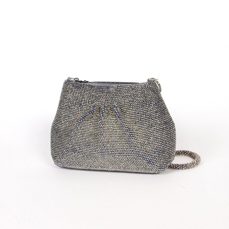 [An old egg plant] Cosmic glitter beaded vintage bag - Handbags & Totes - Polyester 
