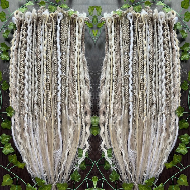 Viking Mix Dreads Skandinavian Style Ombre Cold Shade - Hair Accessories - Other Man-Made Fibers Silver