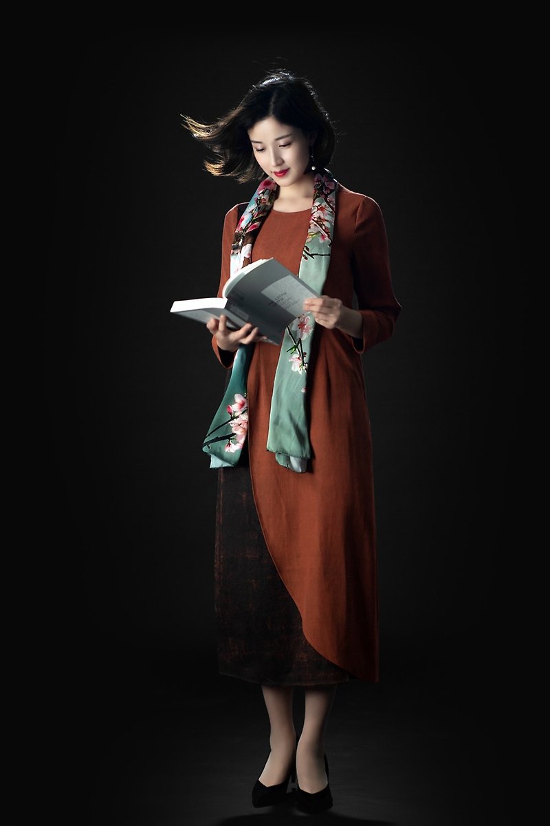[品祥云纱] Autumn new thick silk silk dress dress one person's time - One Piece Dresses - Silk Multicolor