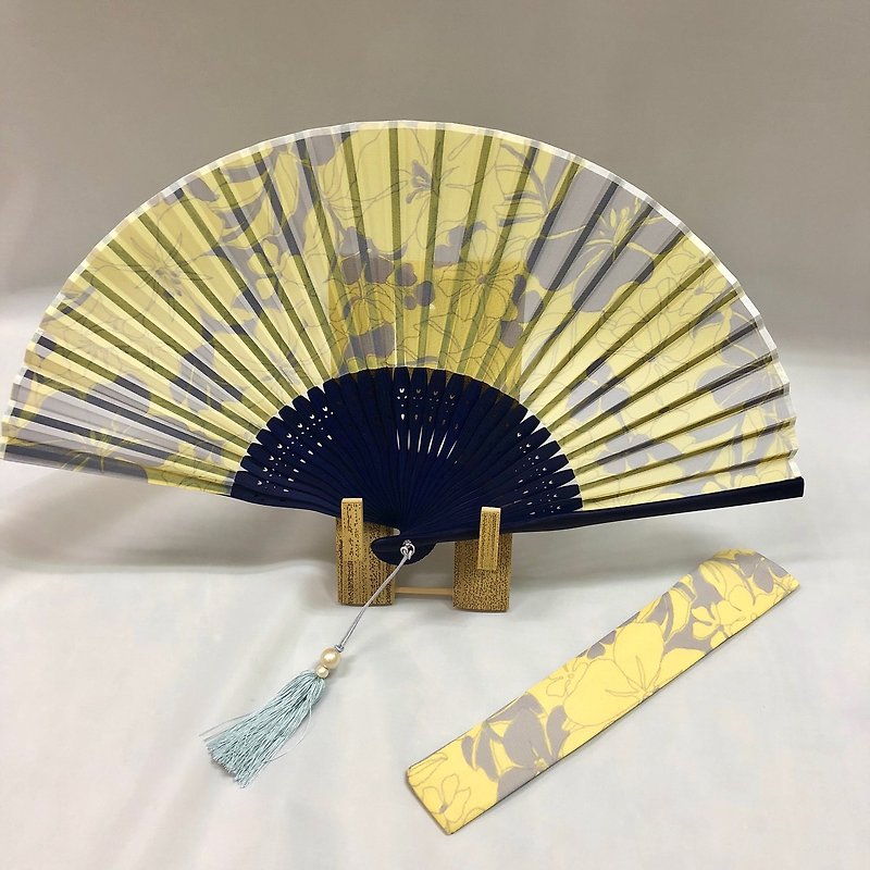 Ballett original printed fan made in Japan (scarf not included) - Other - Bamboo Yellow