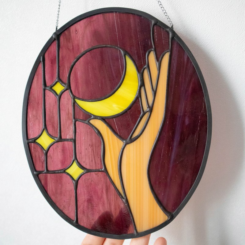 Stained glass window panel, Suncatcher, Glass home décor, Anniversary gift - Wall Décor - Glass 