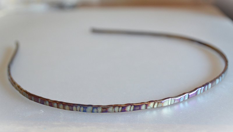 Titanium head band・soft・純チタンカチューシャ・ソフト・青緑や紫B - 髮箍/髮帶 - 其他金屬 多色