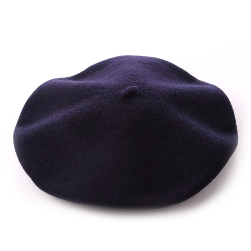 Spain ELOSEGUI . Female DAME beret EL_DAME19069 Mediterranean dark blue - หมวก - ขนแกะ สีน้ำเงิน