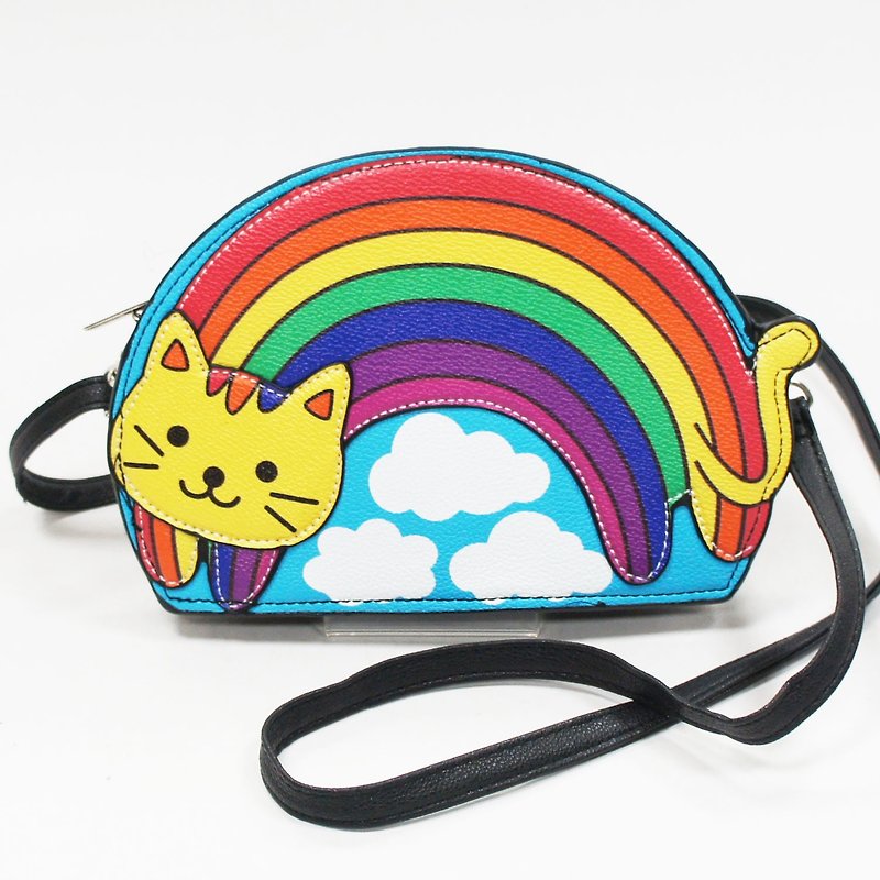 Rainbow Cat Childlike Style Crossbody Bag/Animal Bag - Cool Le Village - Backpacks & Bags - Faux Leather Multicolor