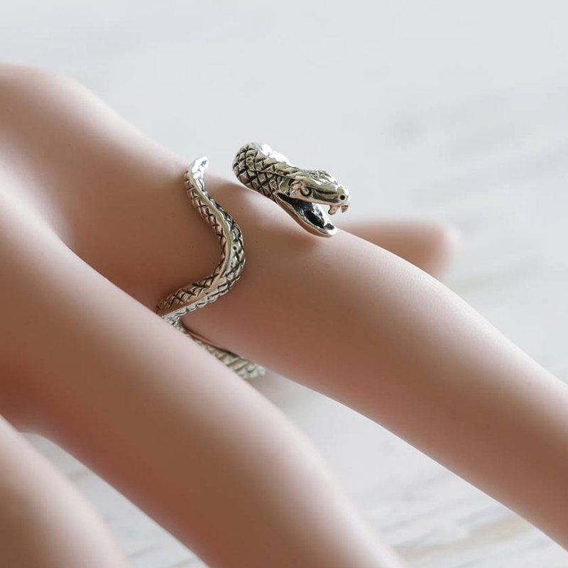 騎自行車的人環銀頭骨死神死亡鐮刀骨雕像骨架萬聖節 - 戒指 - 其他金屬 銀色