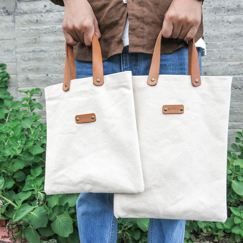 皮帆托特包_大&小兩個尺寸可選擇_購物/收納好幫手【改潮換袋】 - 手提包/手提袋 - 其他材質 白色