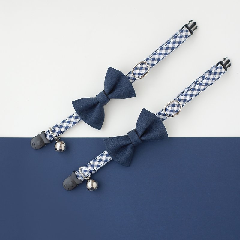 Blueberry Breakaway Cat Collar - Collars & Leashes - Cotton & Hemp Blue