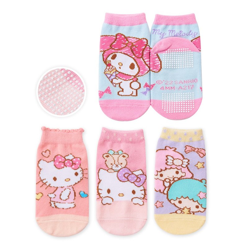 【ONEDER旺達】三麗鷗Kitty 美樂蒂 雙子星幼童止滑襪 台灣製童襪 - 襪子 - 其他材質 