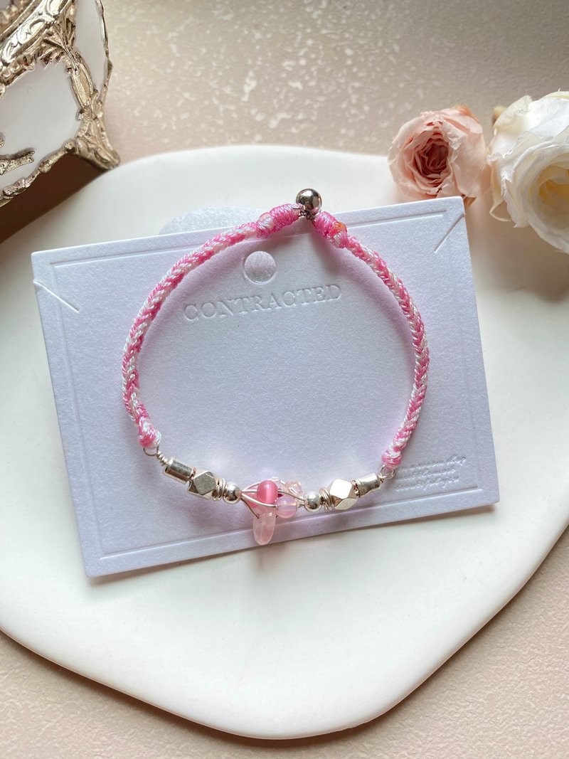 [Kimiko Handmade Jewelry] Gemstone Garden Series Bracelet Pink - Bracelets - Crystal Pink