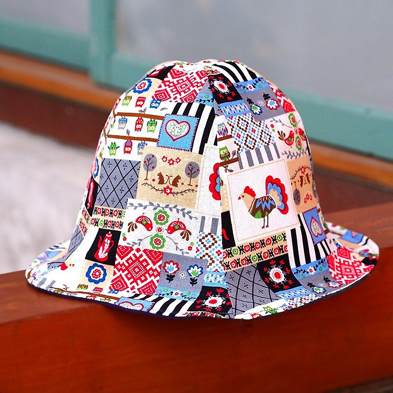 Calf Calf Village Village sided female hat handmade cap visor cock totem Portugal rural town} {H-82] - Hats & Caps - Cotton & Hemp Multicolor