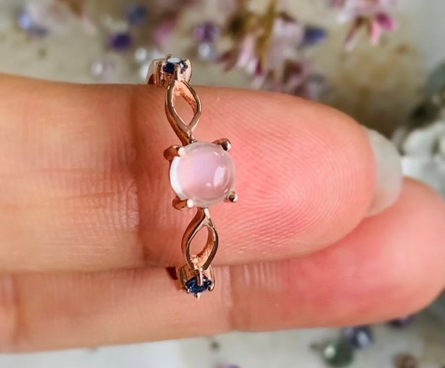 ムーンストーン リング (キャッツアイ ムーンストーン) ラウンド型、5