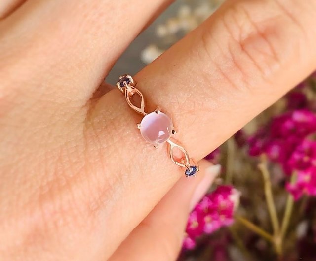 ムーンストーン リング (キャッツアイ ムーンストーン) ラウンド型、5