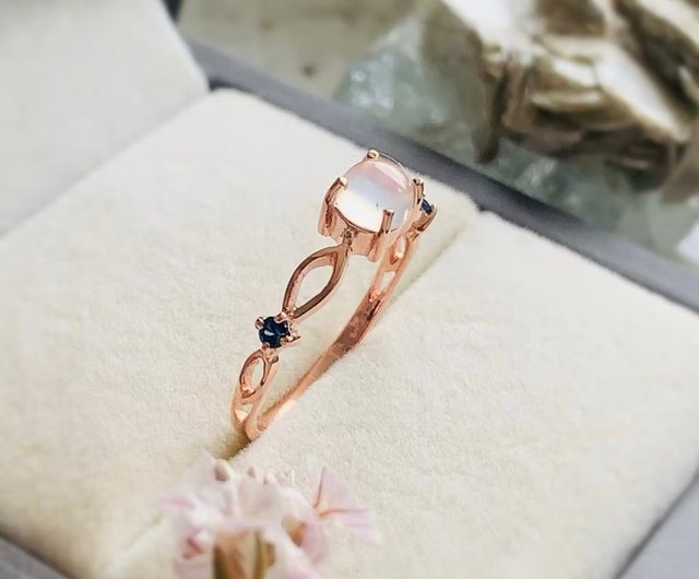 ムーンストーン リング (キャッツアイ ムーンストーン) ラウンド型、5