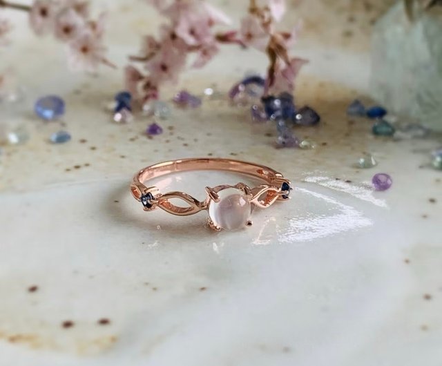 ムーンストーン リング (キャッツアイ ムーンストーン) ラウンド型、5