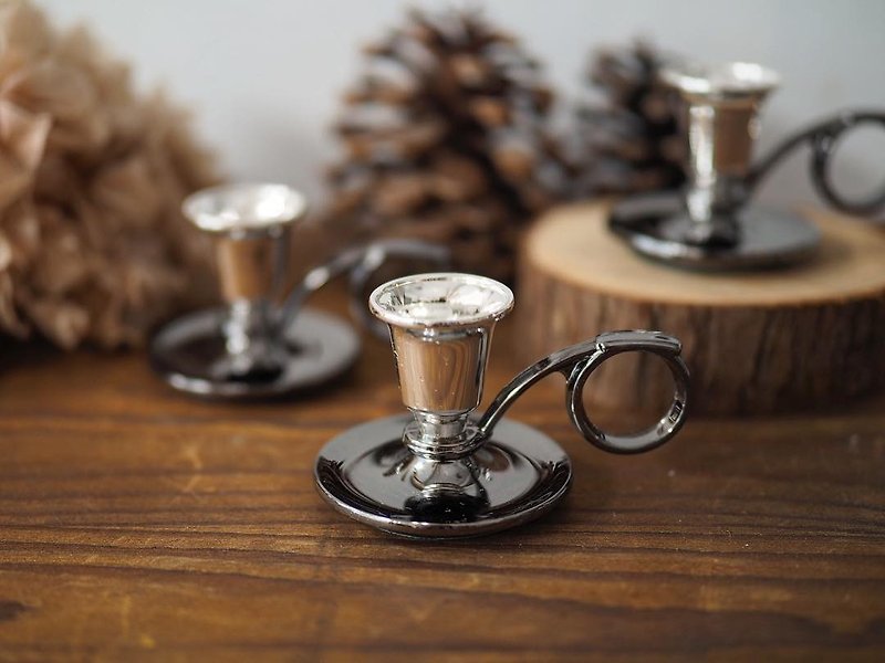 British antique silver plated mini candlestick - Items for Display - Silver 