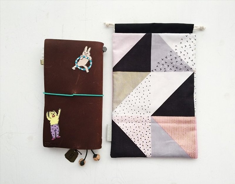 Hairmo point face pocket storage bag - powder (TN / hobo / notebook / log) - Notebooks & Journals - Cotton & Hemp Pink