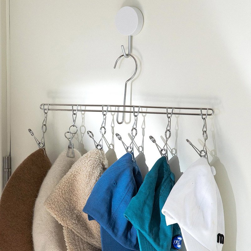 Shimoyama Japan 304 Stainless Steel Slim Single-Line Hanger for Underwear/Socks (6 Clips) - Set of 3 - ตะขอที่แขวน - โลหะ สีเงิน