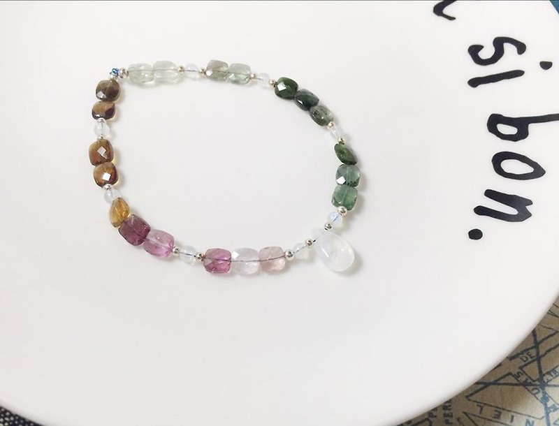 MH sterling silver natural stone independent series _ _ _ color tourmaline - Bracelets - Semi-Precious Stones Multicolor
