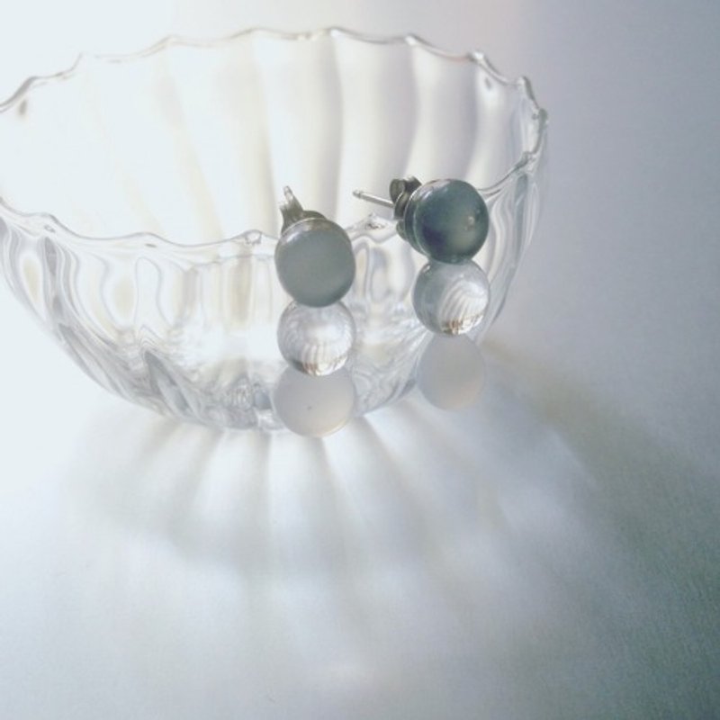 Les Trois Bonbon Earring - 耳環/耳夾 - 玻璃 白色