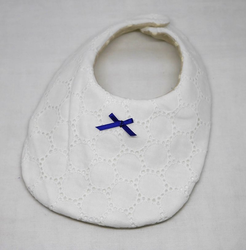 Japanese Handmade 8-layer-gauze Lace Baby Bib - Bibs - Cotton & Hemp White