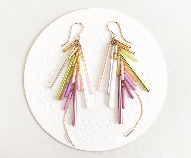 14KGF: Flash Motion -I Earrings #LMPK -ピアス/イヤリング