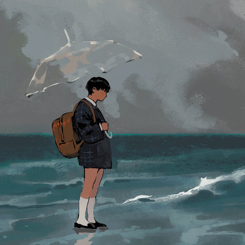 Postcard / Sea and Boy / NOMA - 卡片/明信片 - 紙 綠色