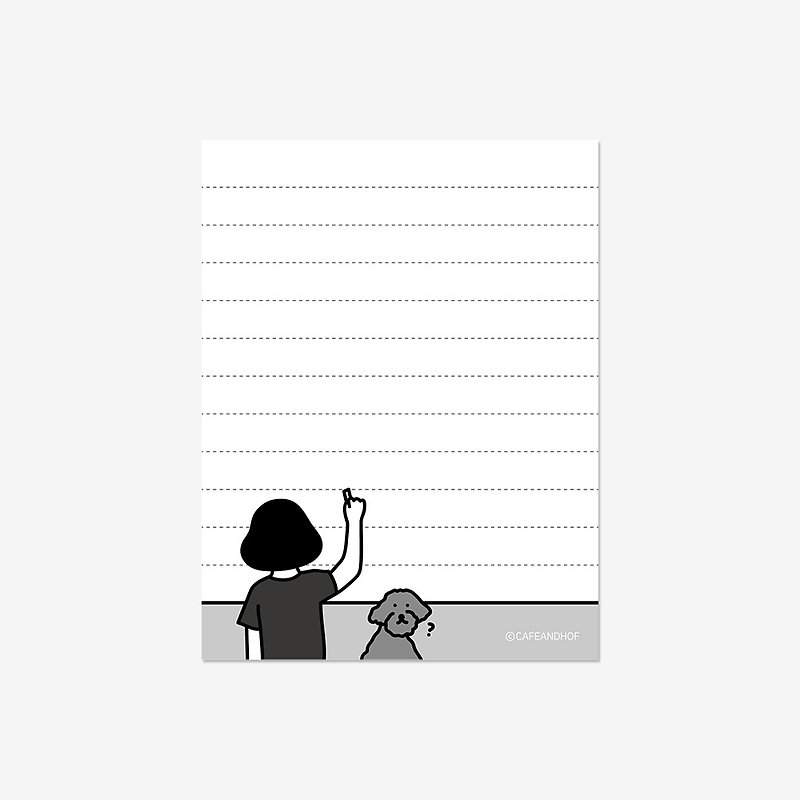 back illustration memo pad (lined) - กระดาษโน้ต - กระดาษ ขาว