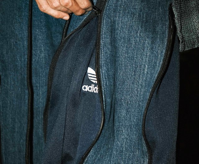 再構築　ブラックデニム　パンツ　リメイク　サイドジップ　アディダス　ワイドLee 500x0.jpg