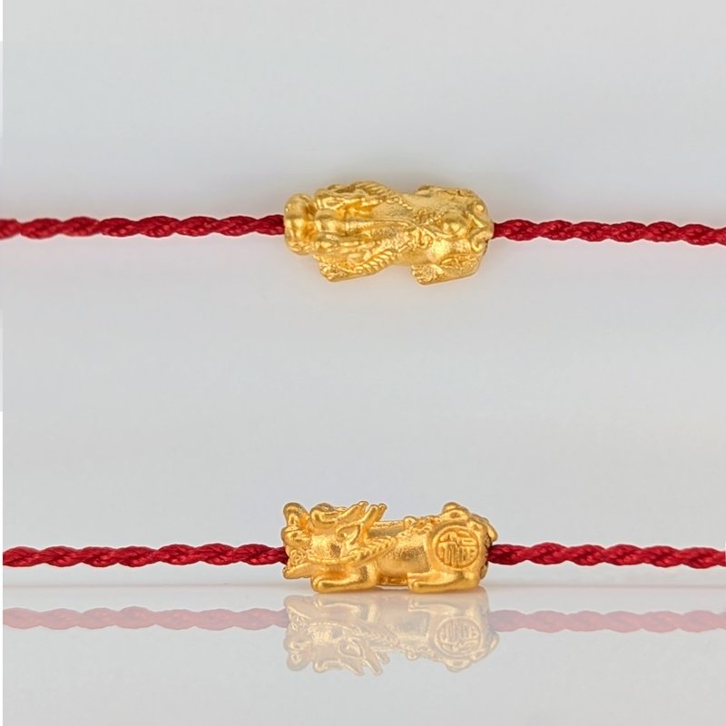 24K純金 - 招財貔貅手繩 - 手鍊/手環 - 24k 金 