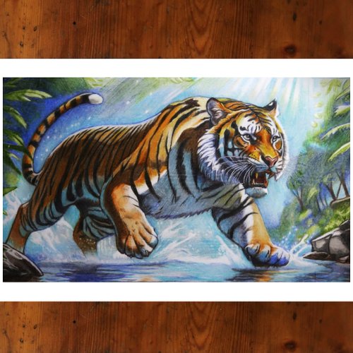 絵画　虎 P1150 白虎 金運アップ 四神獣・白虎【開運風水絵画風