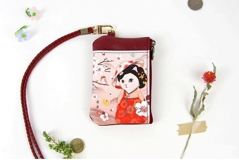 JETOY, sweet cat neck rope card set key purse _Myeong wol ~J1606203 - Coin Purses - Other Materials Red