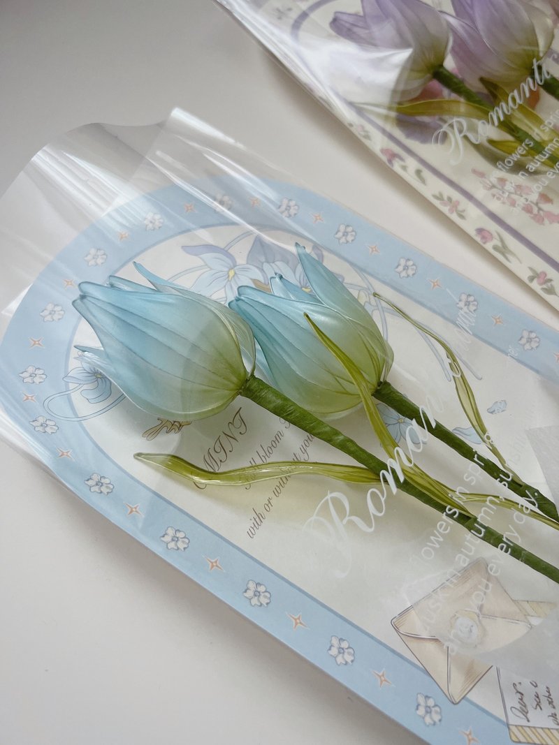 寄語花箋 藍 樹脂鬱金香花飾 - 擺飾/家飾品 - 樹脂 紫色