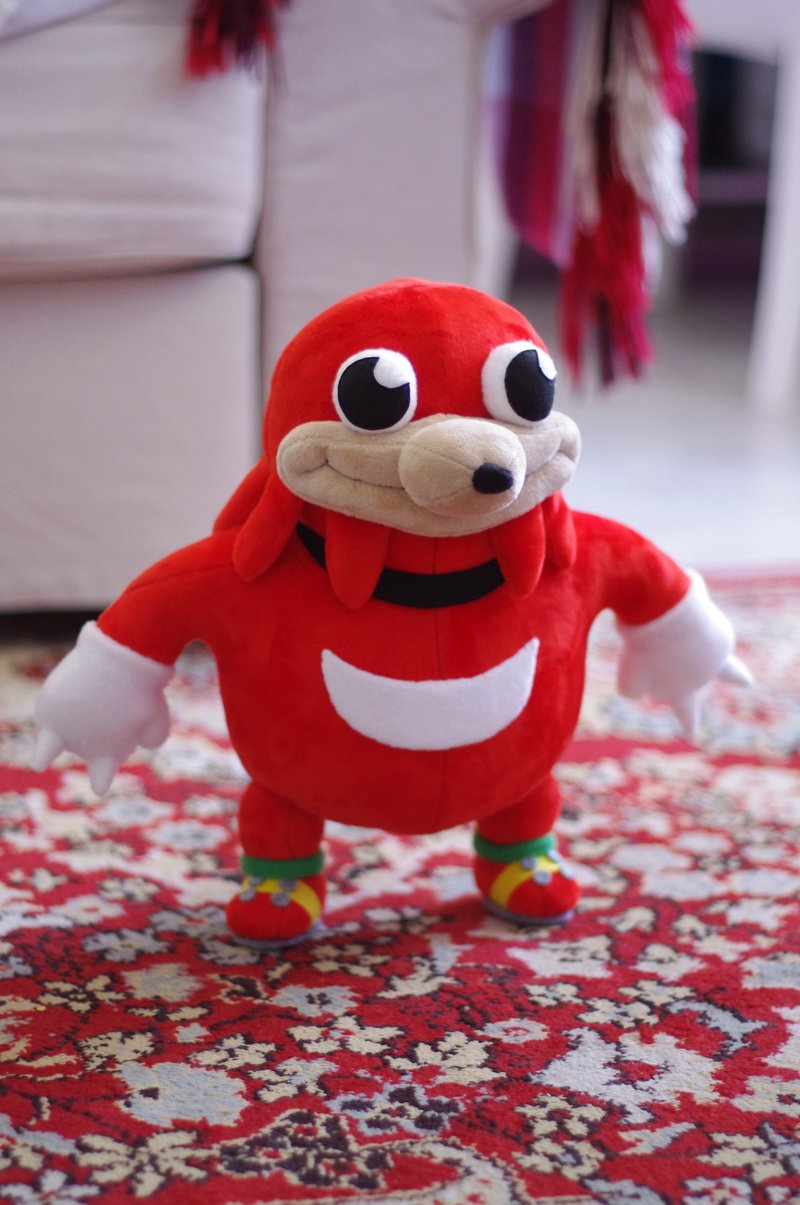 Ugandan Knuckles | Warrior Meme Plush Toy | Handmade | Made to Order - 玩偶/公仔 - 聚酯纖維 紅色