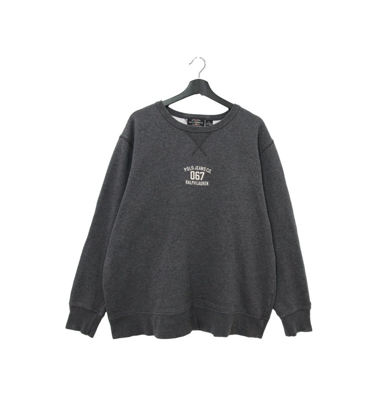 Back to Green- 經典復古大學t polo ralph lauren深灰 vintage - 帽T/大學T - 棉．麻 