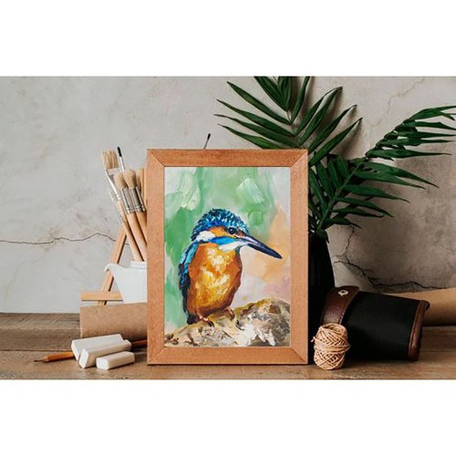 カワセミ 油絵鳥小鳥鳥動物絵画 オリジナル - ショップ