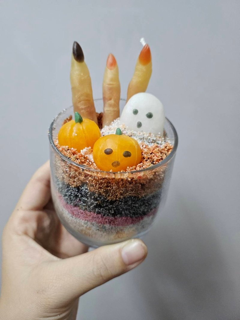 [Witch's Sand Painting Candle] Candle Material Pack No Fire Online Tutorial Video Halloween - เทียนหอม/น้ำหอม/สบู่แฮนด์เมด - ขี้ผึ้ง สีส้ม