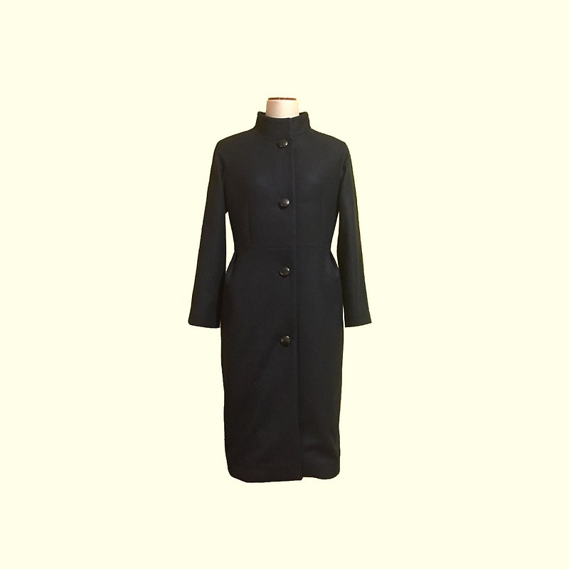 retro coat holly - เสื้อสูท/เสื้อคลุมยาว - ขนแกะ สีดำ