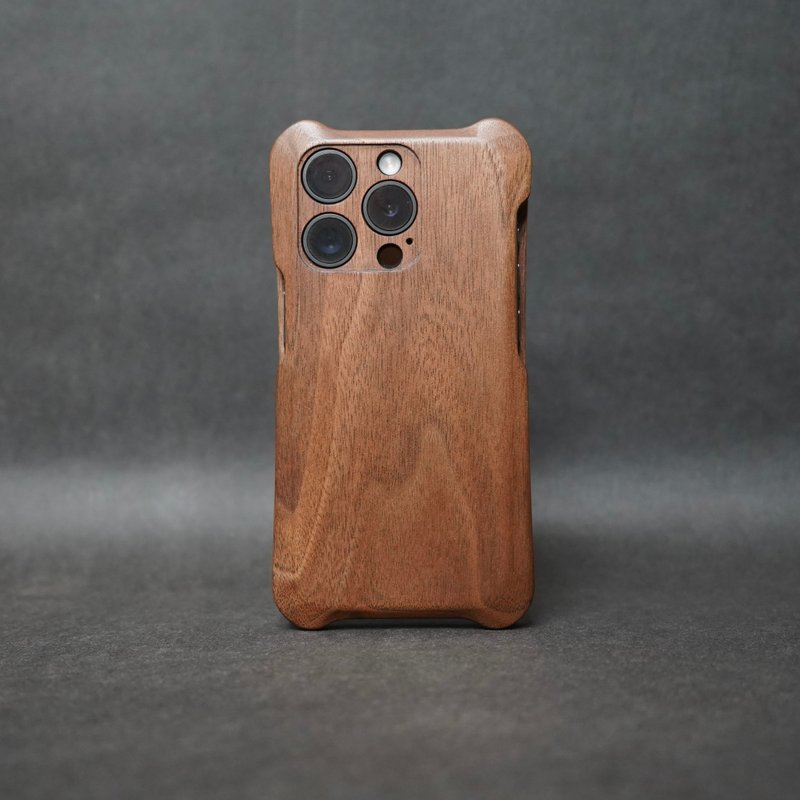 Walnut iPhone series all solid wood phone case - แกดเจ็ต - ไม้ สีส้ม