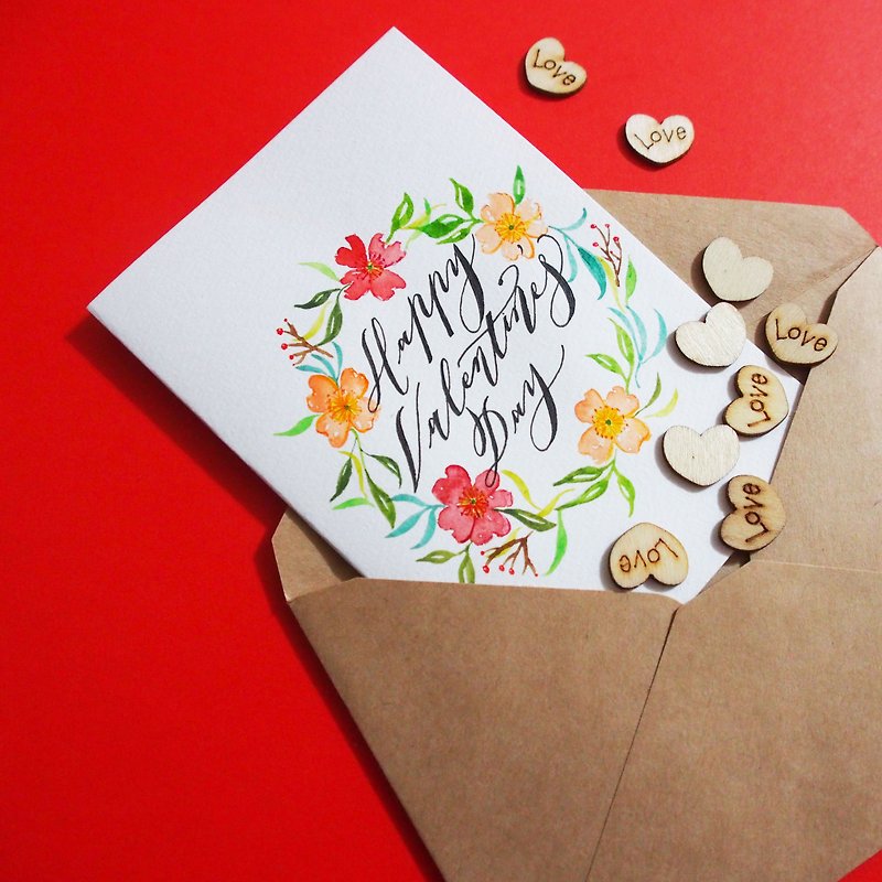 Happy Valentine's Day Handmade Card - การ์ด/โปสการ์ด - กระดาษ หลากหลายสี