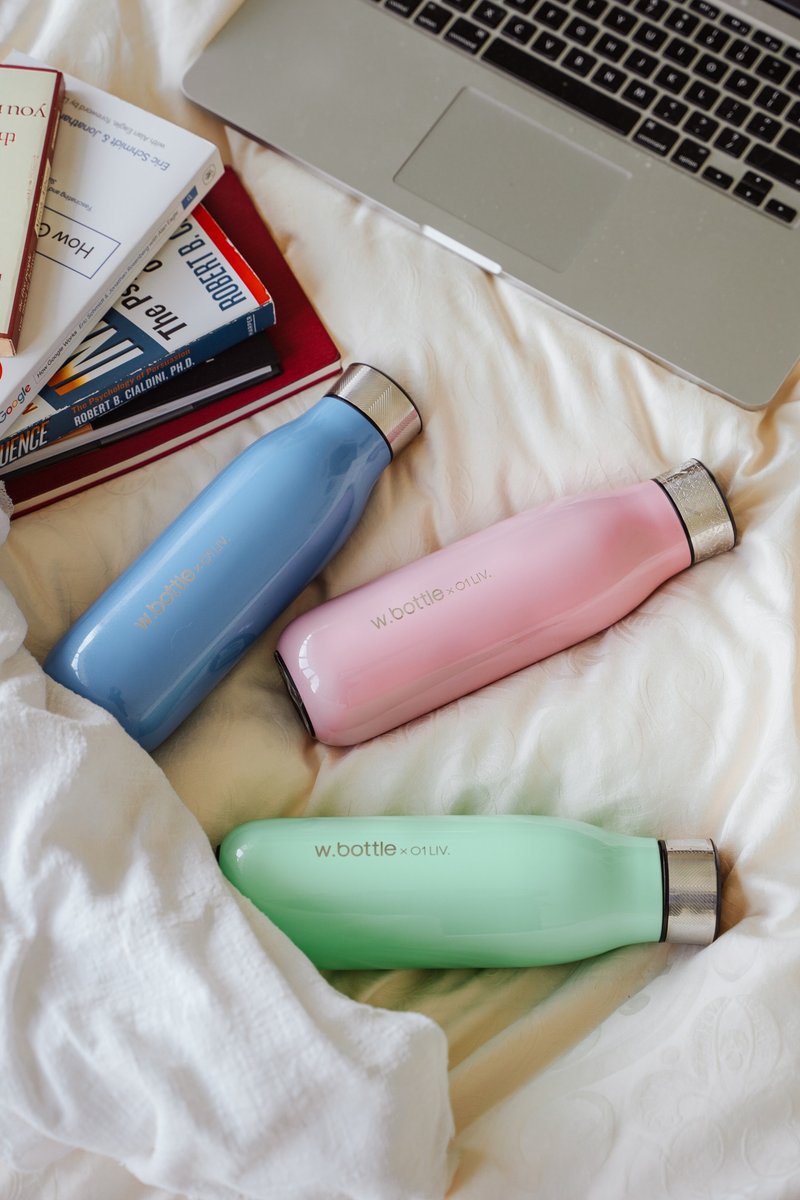 01LIV x wbottle 500ml不銹鋼雙層真空茶滤防漏保溫瓶環保杯粉色 - 保溫瓶/保溫杯 - 不鏽鋼 粉紅色
