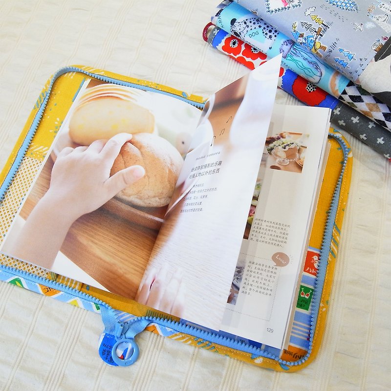 YUNDesign-母子手帳.ブックカバー-綿布定制 - 出産祝い用贈物 - コットン・麻 オレンジ