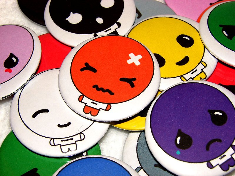 Emotions Pinback Buttons - Button Badge - Pin Badge 44mm - Emotions - เข็มกลัด/พิน - โลหะ หลากหลายสี