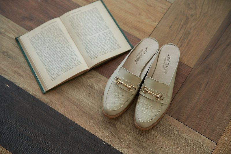 [English style] England Muller women's shoes. Ivory - รองเท้าอ็อกฟอร์ดผู้หญิง - หนังแท้ ขาว