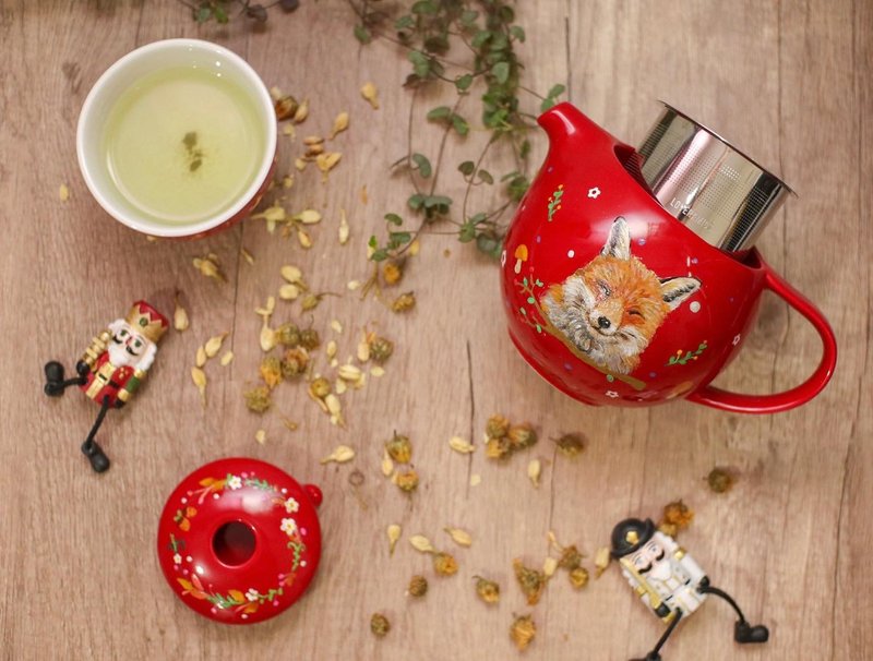 陶瓷手繪茶壺 - 茶壺/茶杯/茶具 - 陶 紅色