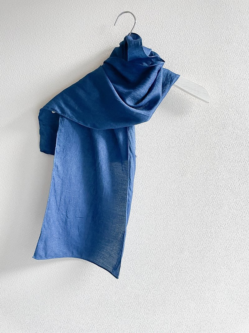 BLUEWIND Silk Stole paisley Aizome Aizen JAPANBLUE - อื่นๆ - ผ้าฝ้าย/ผ้าลินิน สีน้ำเงิน