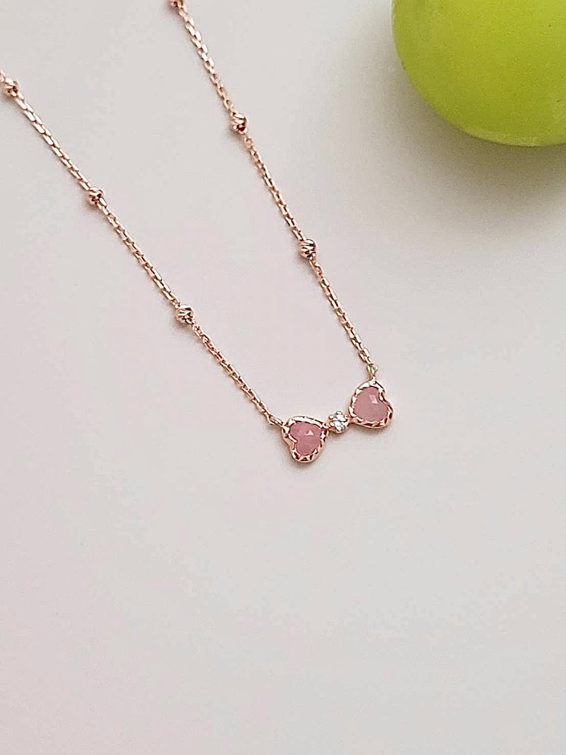 Sweet Peach Moonstone Crystal Necklace - Necklaces - Crystal Pink