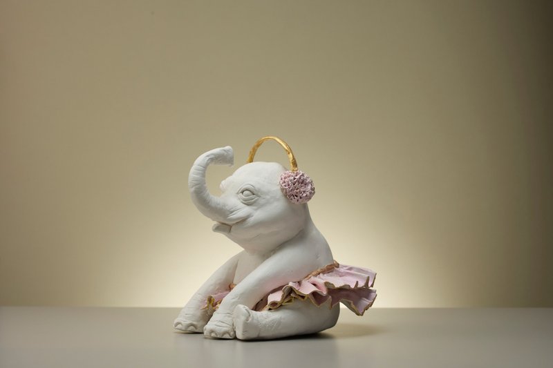 【藝術雕塑】穿著芭蕾舞裙的小象 | 可接受客製 - 擺飾/家飾品 - 其他材質 
