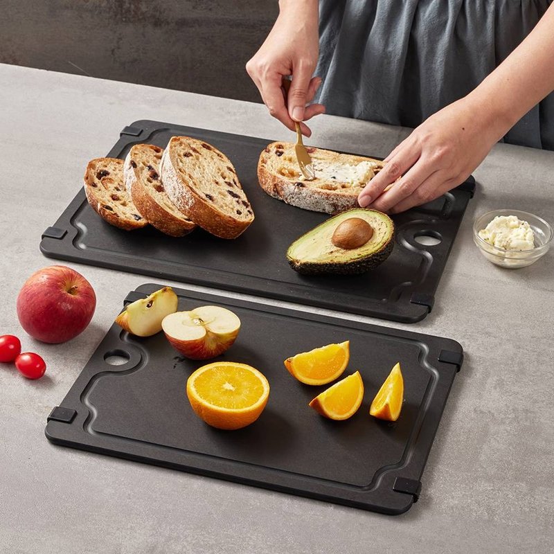 [Corning Tableware] Wood fiber anti-mold and anti-slip chopping board - Serving Trays & Cutting Boards - Other Materials Black